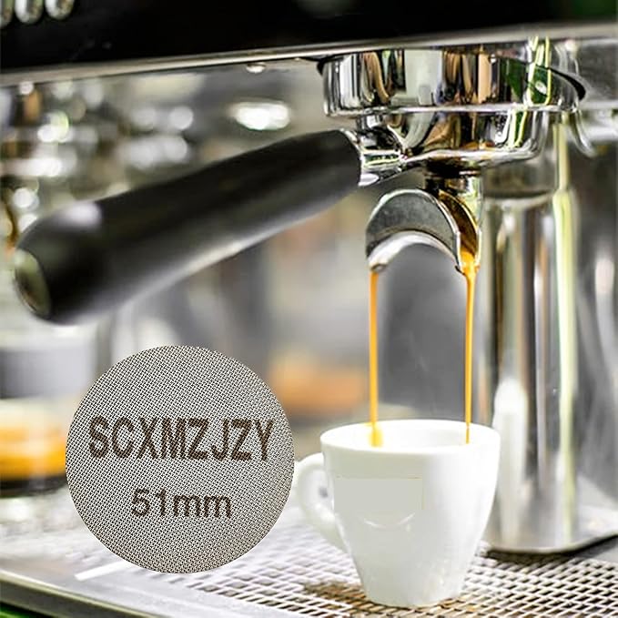 51mm Espresso Puck Screen, 1.7mm Thickness, 150μm, made of 316 Stainless Steel. This Coffee Portafilter Puck Screen is designed for Espresso Portafilter and serves as a Lower Shower Screen