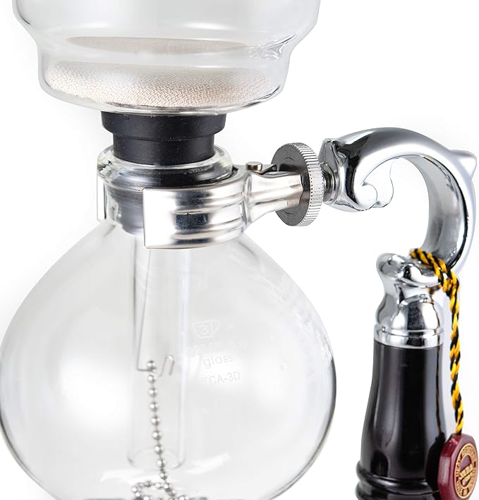 YAMA Glass 3 Cup Tabletop Siphon Gravity Coffee Maker with Alcohol Burner