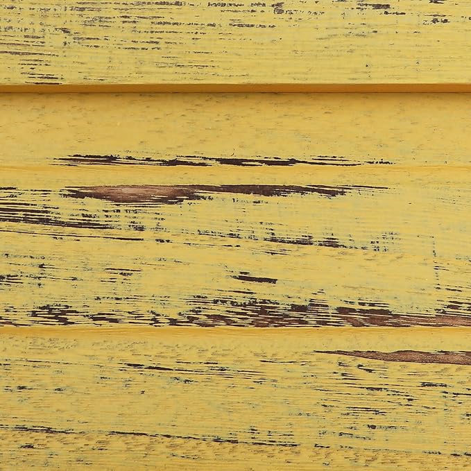 Distressed Ladder Shelf - Rustic Leaning Bookshelf for Home Decor (Gold)
