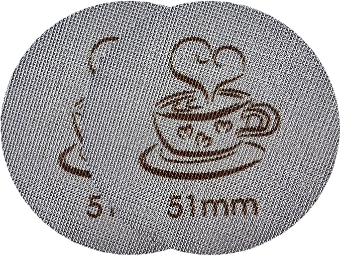 Espresso Puck Screen for 51mm Portafilter Basket, 1.7mm Thickness Made with 316 Stainless Steel, Coffee Machine Reusable Filter for Barista Accessories (51mm *2）