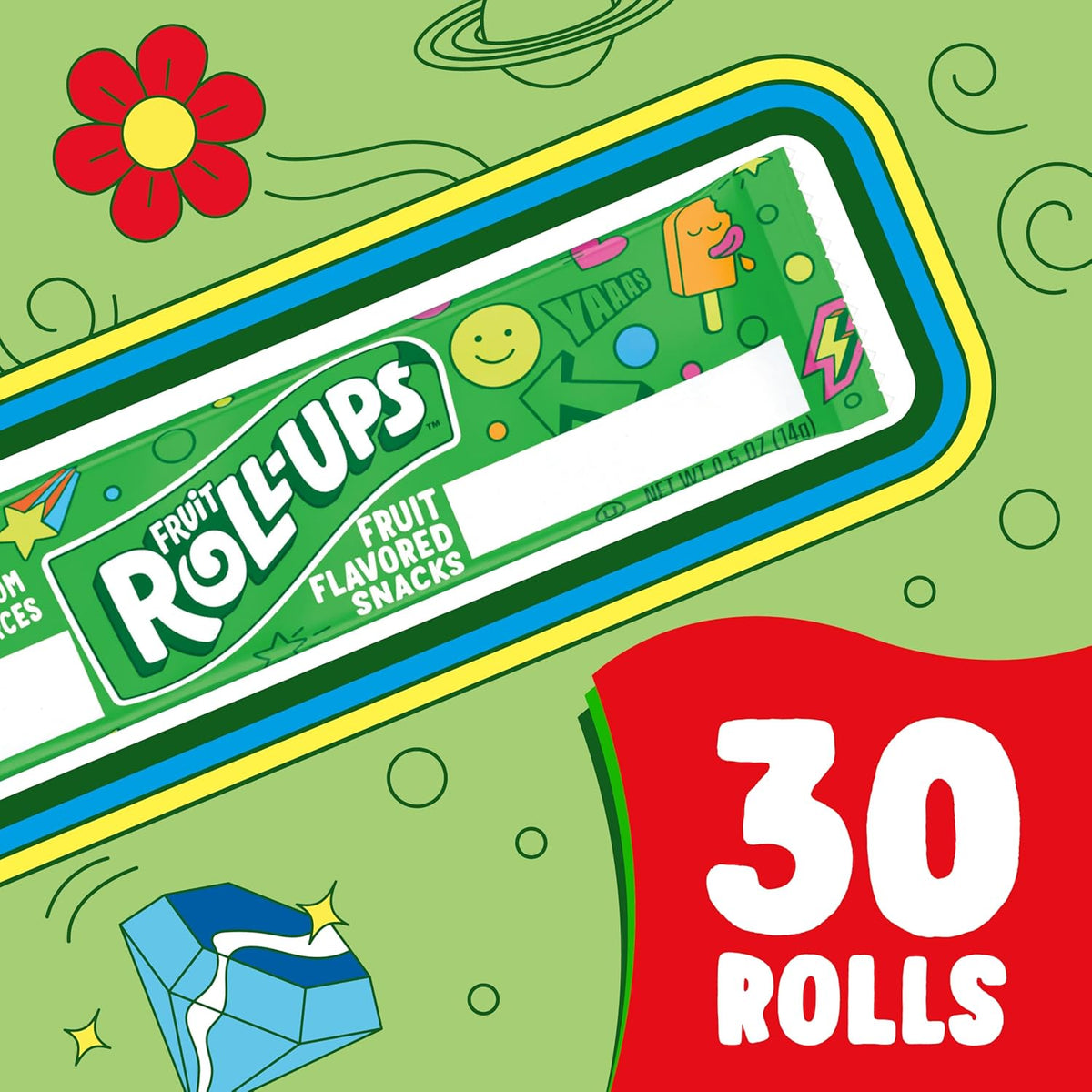 Fruit Roll-Ups Fruit Flavored Snacks, No Colors from Artificial Sources, Gluten Free, Variety Pack, 30 Ct, 15 oz