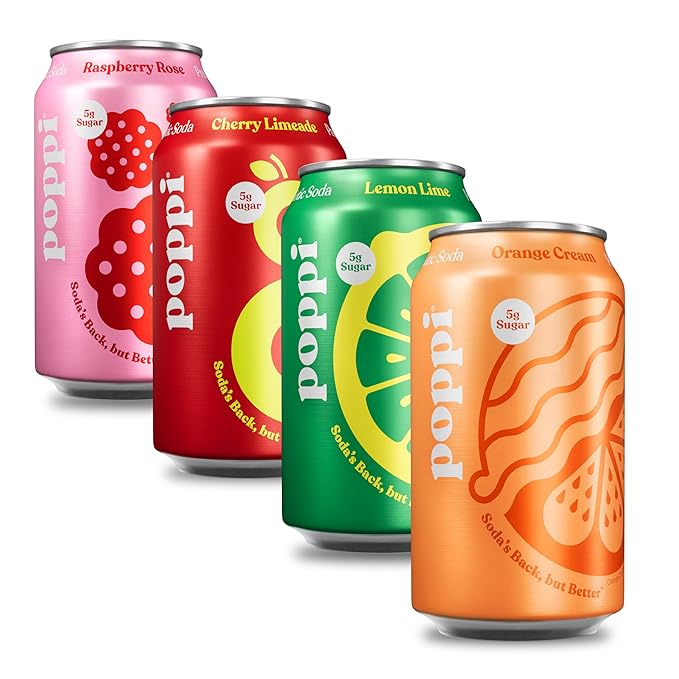 Poppi Sparkling Prebiotic Soda Beverage with Apple Cider Vinegar, Seltzer Water and Fruit Juice, Trend Setters Variety Pack, 12 Fl Oz, Pack of 12, Packaging May Vary