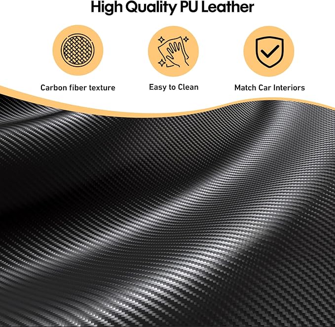 Car Seat Organizer,Premium PU Leather Backseat Car Organizer Keep Tidy,Car Storage with 11 Storage Compartments and 2 Large Size Cup Holders,Passenger Seat Organizer for kids (Carbon fiber texture)