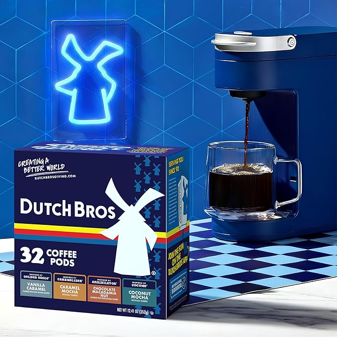 Dutch Bros® Flavored Coffee Variety Pack, 32 Count, Medium Roast, Single Serve Coffee Pods for Keurig K-Cup Brewers