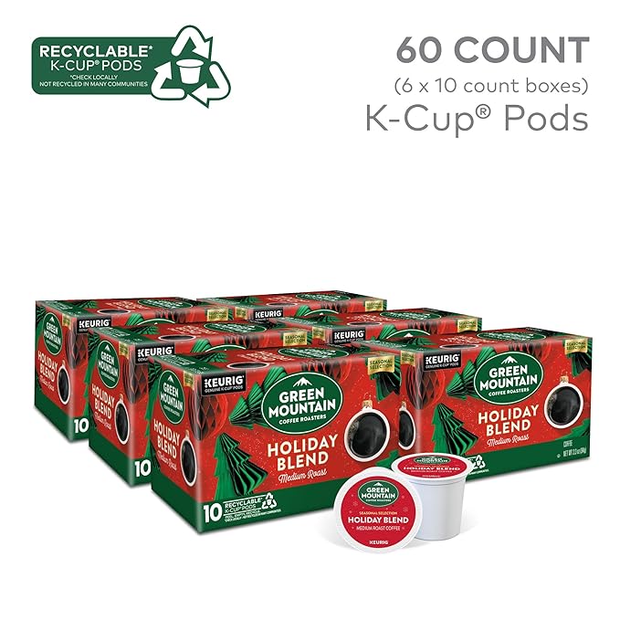 Green Mountain Coffee Roasters, Holiday Blend Coffee, Keurig Single Serve K-Cup Pods, 60 count