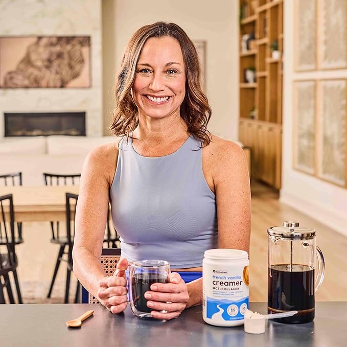 NativePath French Vanilla Keto Coffee Creamer, 20 Servings - Collagen & MCT Oil Powder, Sugar Free, Non-Dairy - Grass-Fed, Monk Fruit Sweetened, Soy & Gluten Free (7.1 oz)