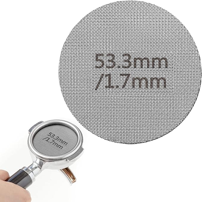 53.3 mm Espresso Puck Screen Espresso Filter Stainless Steel Reusable Lower Shower Clean Coffee Screen 1.7 mm Thickness Coffee Filter Mesh Plate