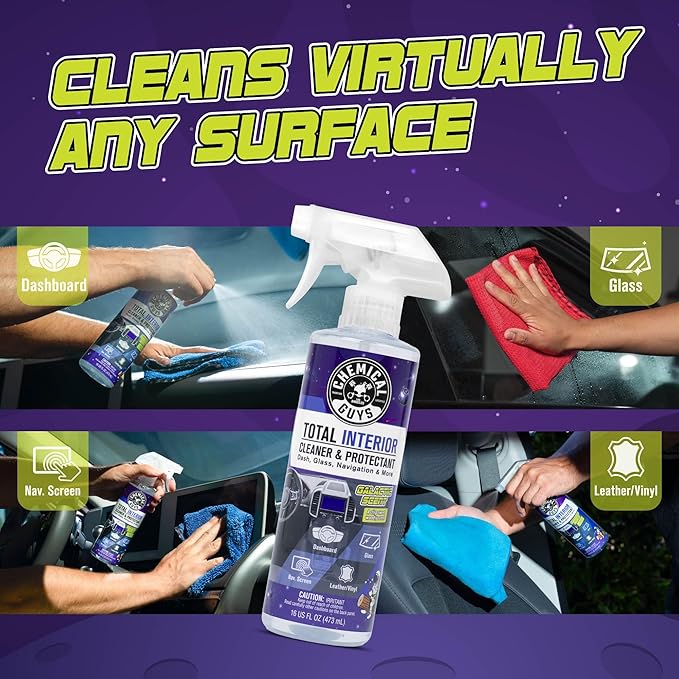 Chemical Guys Total Interior Cleaner & Protectant - 32 oz Galactic Scent All-in-One Car Interior Cleaner for Dash, Seats, Carpet, Glass, Vinyl, Leather, and Plastic - Cleans & Protects Every Surface