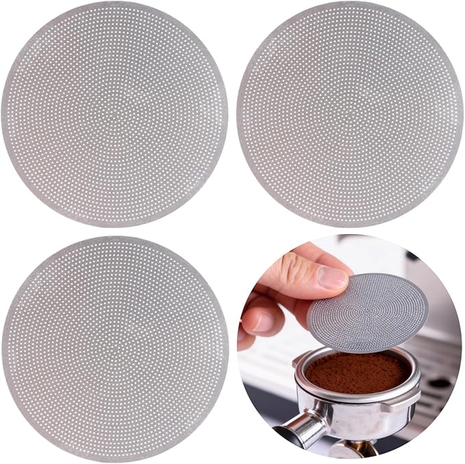 3 Pcs 58mm Espresso Puck Screen - 0.2mm Ultra Thin Espresso Puck, Stainless Steel Reusable Coffee Filter, Compatible with Espresso Machine 58mm Portafilter Basket