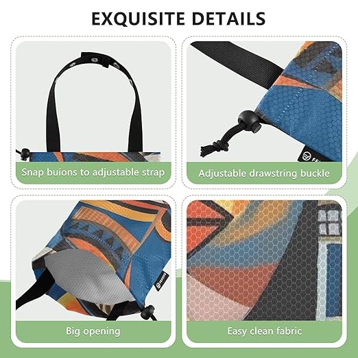 ALAZA Hanging Car Trash Bags Garbage Bag Trash Can for Back Seat Small Egyptian Geometric Face Washable Storage Bag Retractable 2 Pack