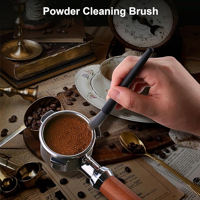 58mm Espresso Tamper Set, 5-IN-1 Espresso Accessories Kit with Coffee Tamper, WDT Tool, Dosing Funnel, Non-slip Mat and Cleaning Brush