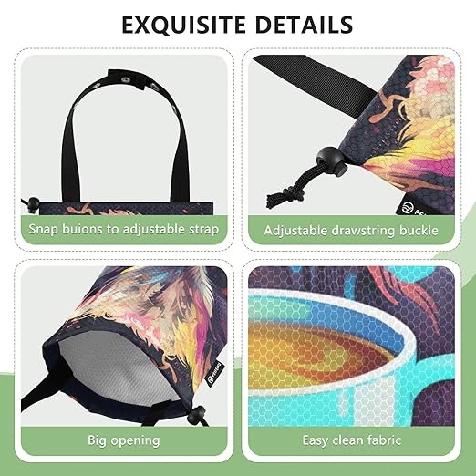 ALAZA Hanging Car Trash Bags Garbage Bag Trash Can for Back Seat Small Owl Coffee Washable Storage Bag Retractable 2 Pack