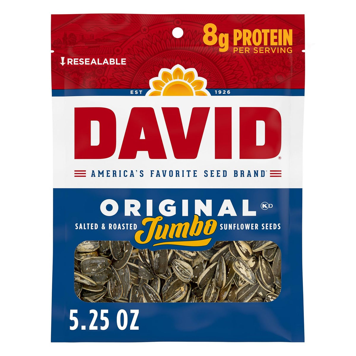 David, Jumbo Sunflower Seeds, Original Flavor, 5.2 Ounce