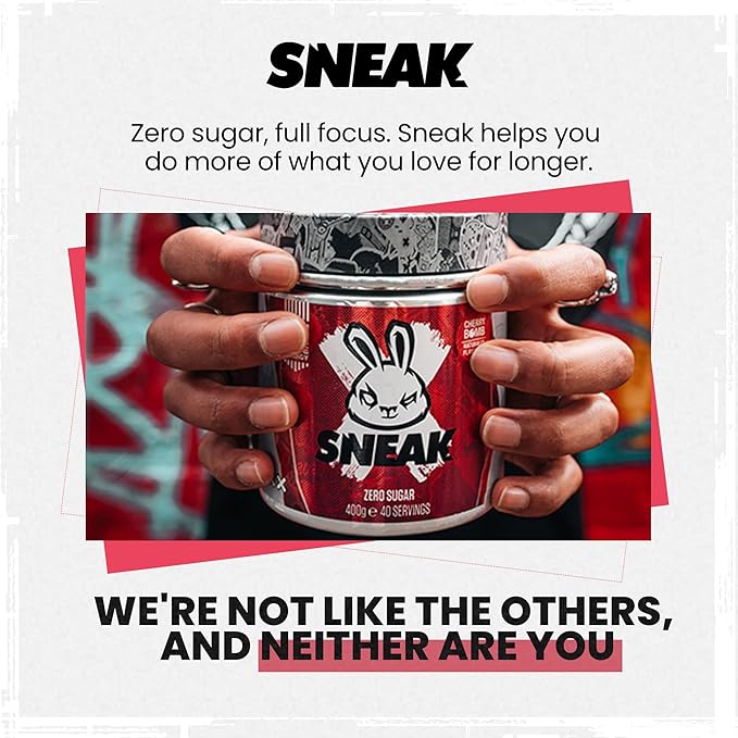 SNEAK Energy Drink Powder | Cherry Bomb | No Sugar. No Nasties. Just Natural Caffeine, Focus-Boosting Nootropics | 40 Servings