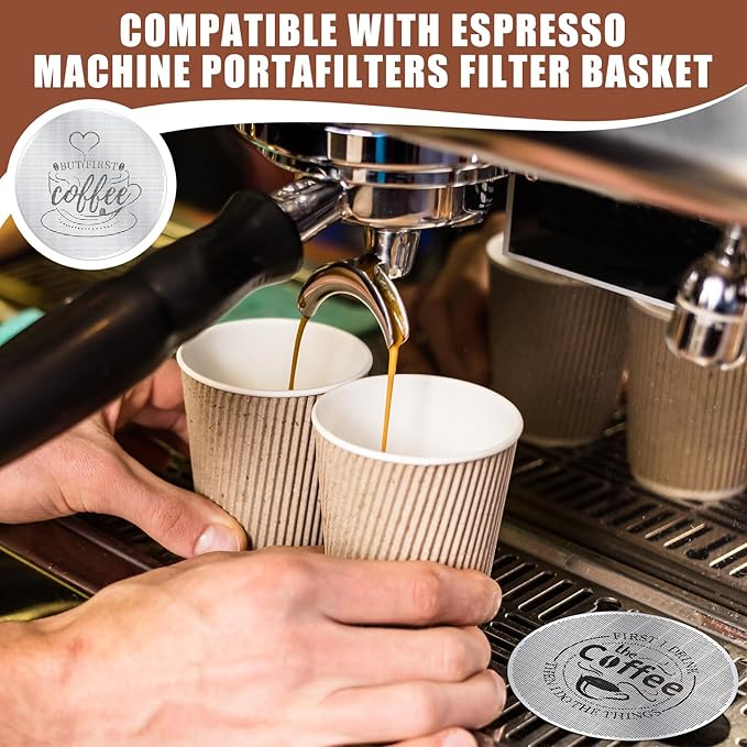 Yaomiao 2 Pcs Puck Screen Espresso Puck Screen 316 Stainless Steel Coffee Filter Reusable Espresso Filters for 54mm Portafilter Ultra Thin Light (53.3 x 0.2 x 0.2 mm)