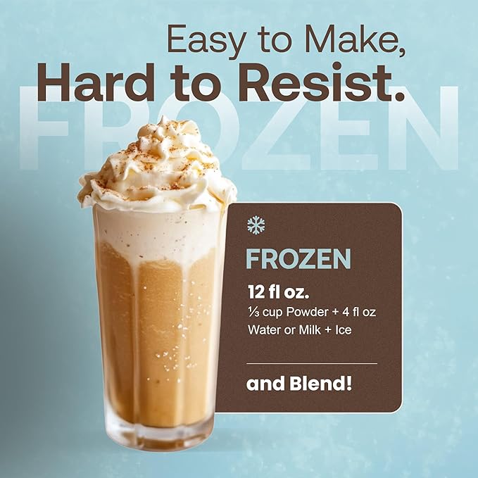 Dr. Smoothie Café Essentials Salted Caramel Latte – No Artificial Colors, Flavors, or Sweeteners – 20mg of Caffeine per Serving – Great for Hot, Iced, & Frozen Frappes (3.5 lb Bag, 26 Servings)