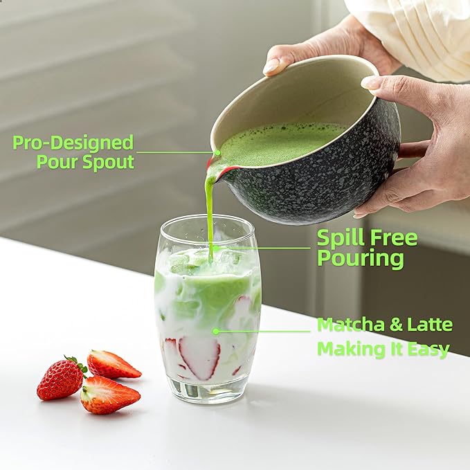 TEANAGOO Matcha Whisk Set, 10 Pcs Complete Set, Black, Matcha Kit with Tray, Bowl, Scoop, Sifter, Powder Jar, Gift for Matcha Lovers