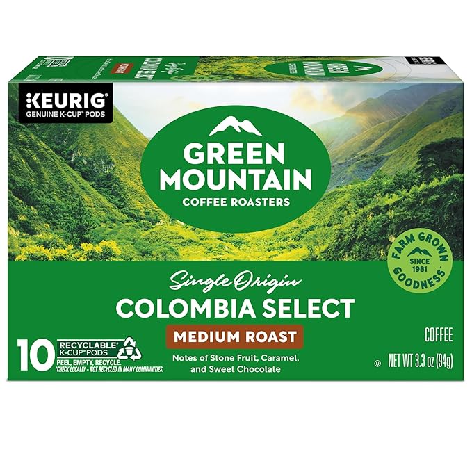 Green Mountain Coffee Roasters Colombia Select, Keurig Single Serve K-Cup Pods, Medium Roast Coffee, 60 Count, (6 Packs of 10)