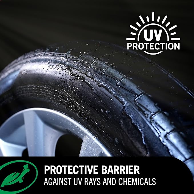 Turtle Wax Hybrid Solutions Graphene Acrylic Tire Shine Spray Coating, Long-Lasting Rich Black Shine, No-Sling, Water-Resistant Tire Dressing with UV and Dirt Repellent Protection, 23oz (Pack of 1)