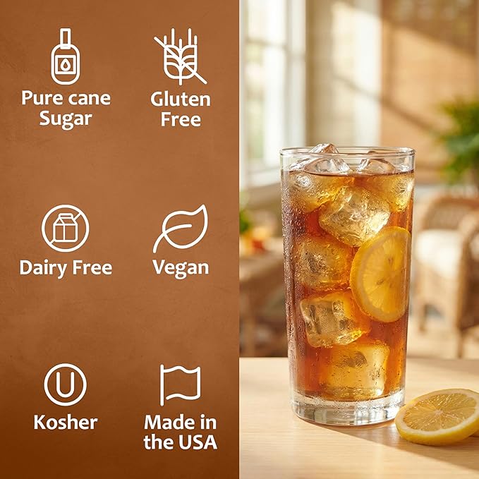 Syruvia Sweet Tea Flavored Syrup for Drinks, Cocktails, Lemonades, Iced Teas and Desserts – 25.4 fl oz, With Pump