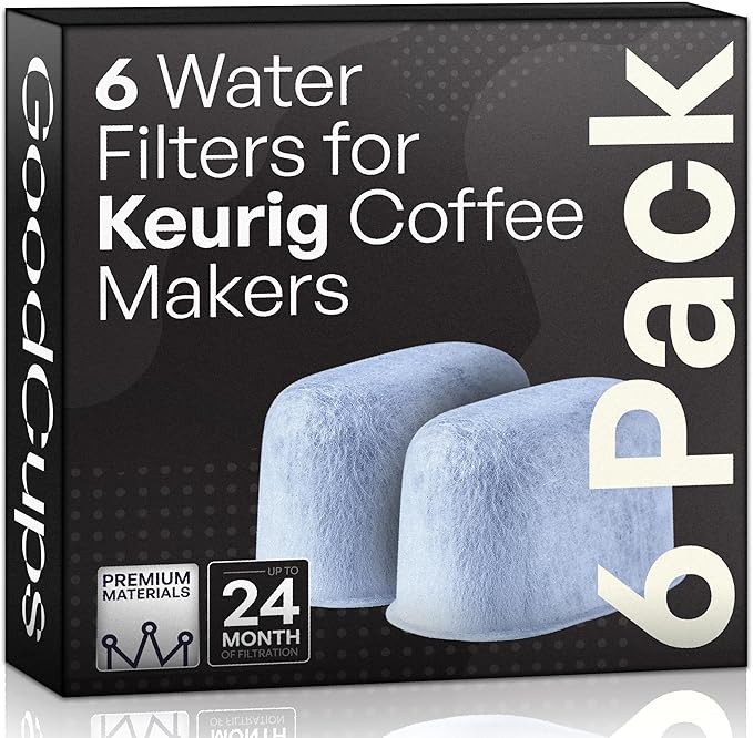 Keurig Filter Replacement - 6 Water Filters for Keurig K-Mini, K-Supreme, K-Slim, K-Express, K-Classic, K-Duo, K-Duo Hot & Iced, K-Elite, K-Select, K-Cafe, K-Compact, 2.0 and 1.0 Brewers