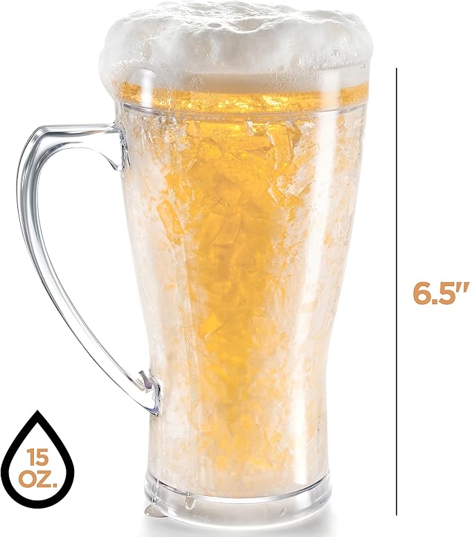 Ice Coffee Cups, Plastic Coffee Mugs, No More Diluted Drinks, Insulated Cups, Drinking Glasses, House Warming Gifts New Home, Gifts for Mom, Set of 2, 15 oz, coffee Bar Accessories, Smoothie Cup