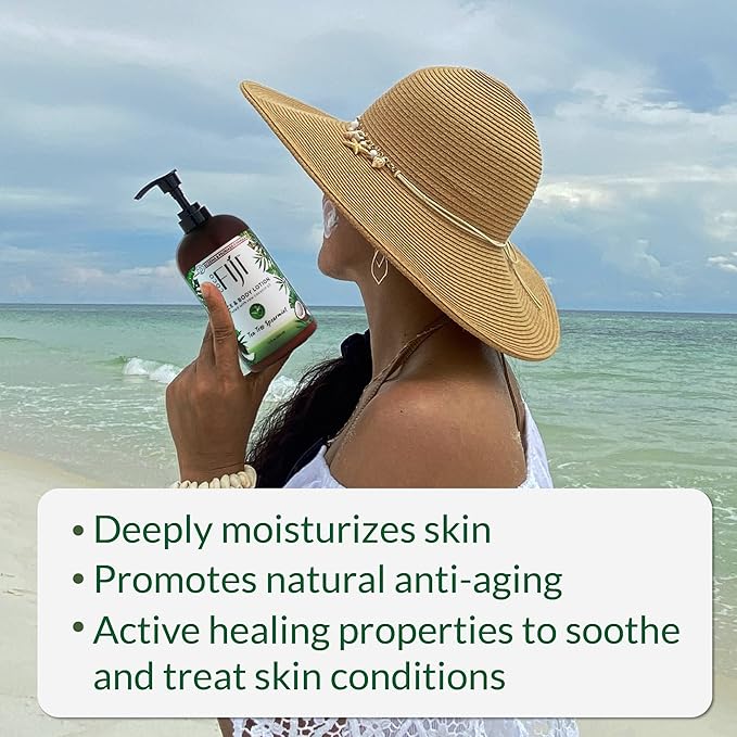 Coco Fiji Face & Body Lotion Infused With Coconut Oil | Lotion for Dry Skin | Moisturizer Face Cream & Massage Lotion for Women & Men | Tea Tree Spearmint 12 oz, Pack of 3