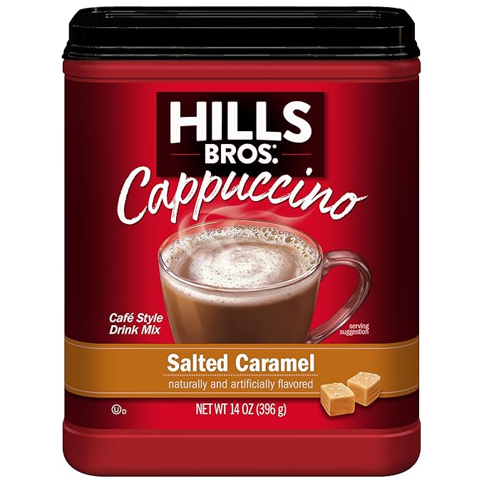 Hills Bros. Cappuccino Mix – Rich, Frothy Coffeehouse-Tasting Instant Drink Mix – Quick and Easy Preparation – Perfect for Hot & Iced Drinks & Creaming Coffee – Rich Variety Pack, 1 Pack of 14oz