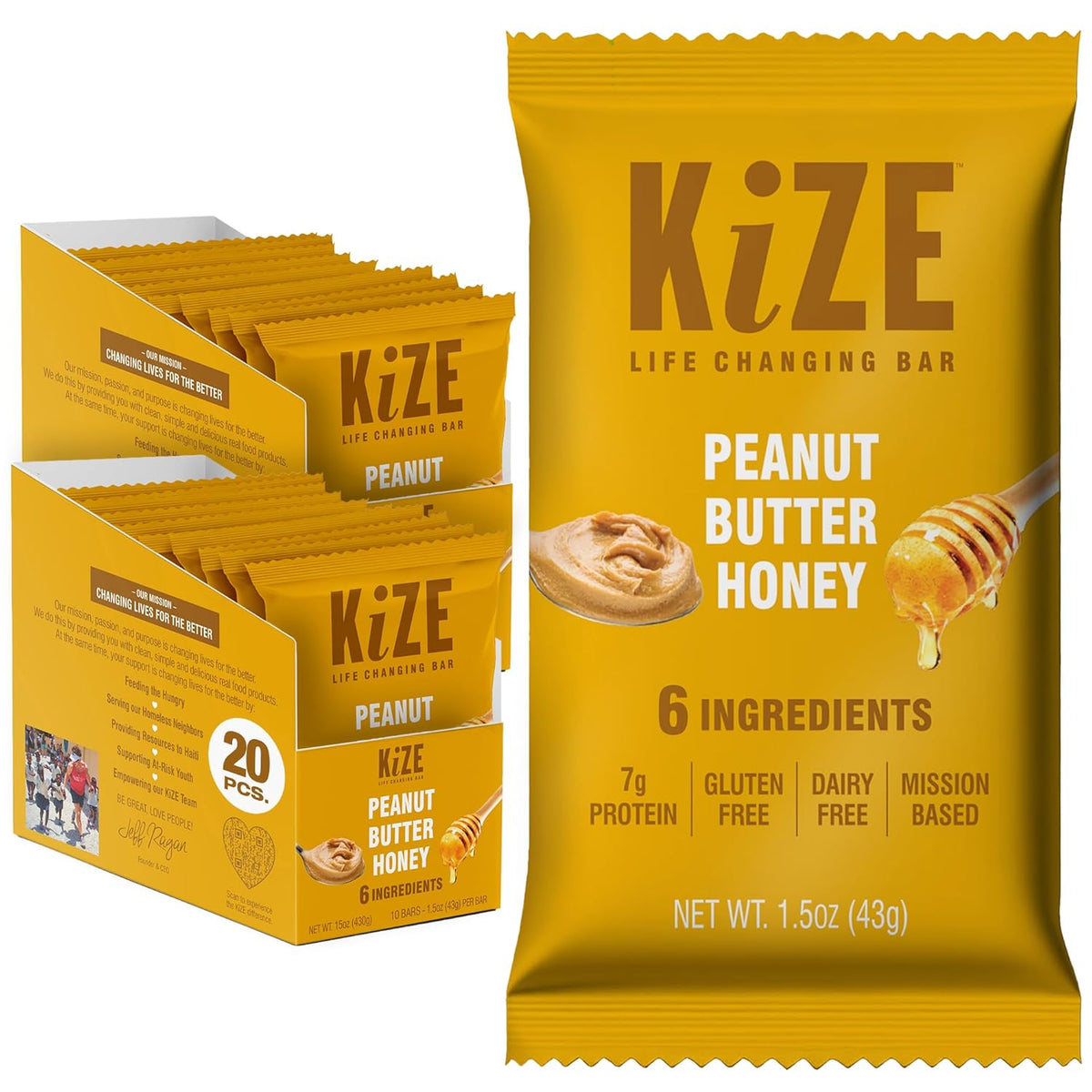 KiZE Energy Bars - Best Sellers Variety Pack - Gluten Free, Dairy Free Options, Non-GMO, and High Protein Meal Replacement Energy Bars, Clean and Simple Food Ingredients - 7-10g High Protein Snacks, (10 Count)