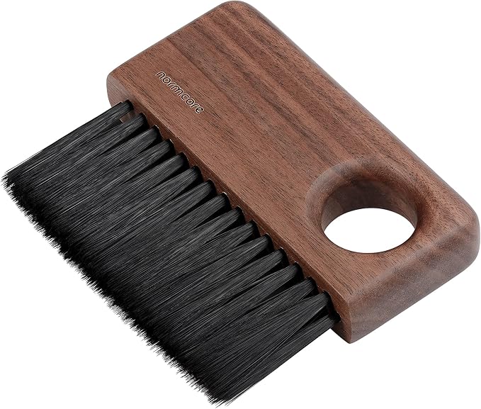 Normcore Barista Cleaning Brush, American Walnut Handle, Barista Bench Cleaning Brush for Espresso Machine, Grinder, Countertop, Compact Coffee Cleaning Tool for Home or Cafe Baristas
