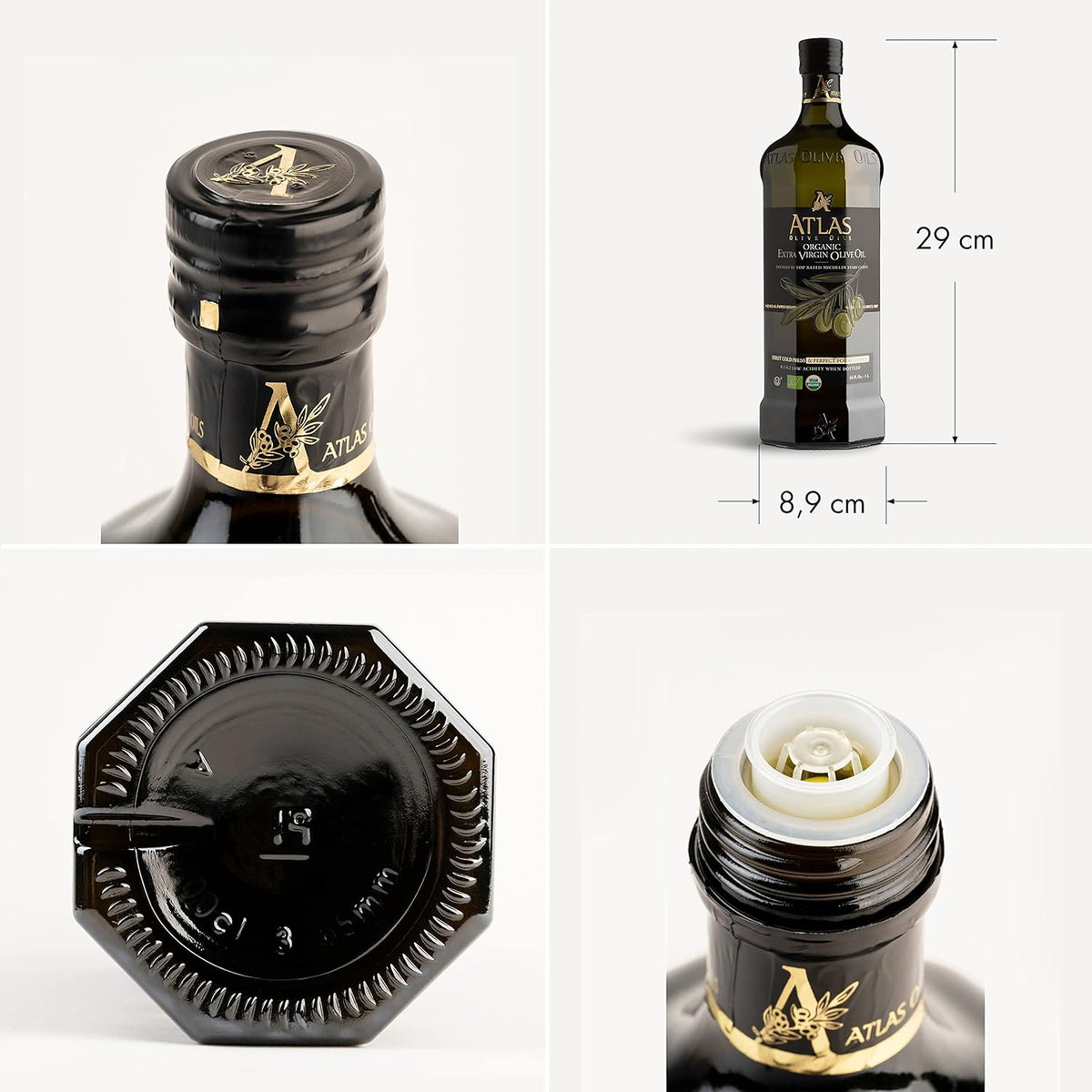 Atlas 1 LT Cold Press Extra Virgin Olive Oil with Polyphenol Rich from Morocco | Newly Harvested Unprocessed from One Single Family Farm | Moroccan Organic EVOO Trusted by Award-Winning Chefs