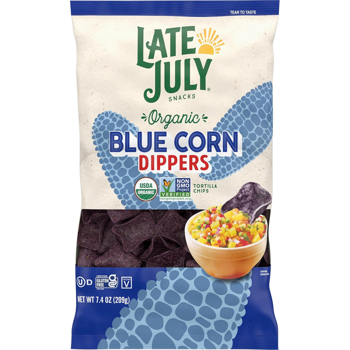 Late July Sea Salt Dippers Organic Tortilla Chips, 7.4 Oz Bag