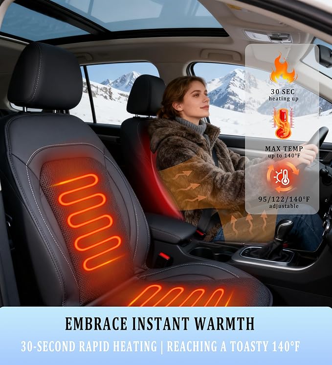 All-Weather Car Seat Cooling System with 16 Fans & Massage, 12V Ventilated Pad for Front Seats, Compatible with Cars and SUVs (Warm&Cooling&Massage-1)