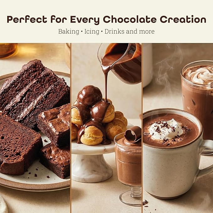 Gefen 100% Pure Premium Dutch Processed Cocoa Powder, 16oz (2 Pack) | High-Fat (20%) Alkalized for Moist Baking & Rich Dark Color | Unsweetened Baking Cocoa | Kosher for Passover & Year-Round