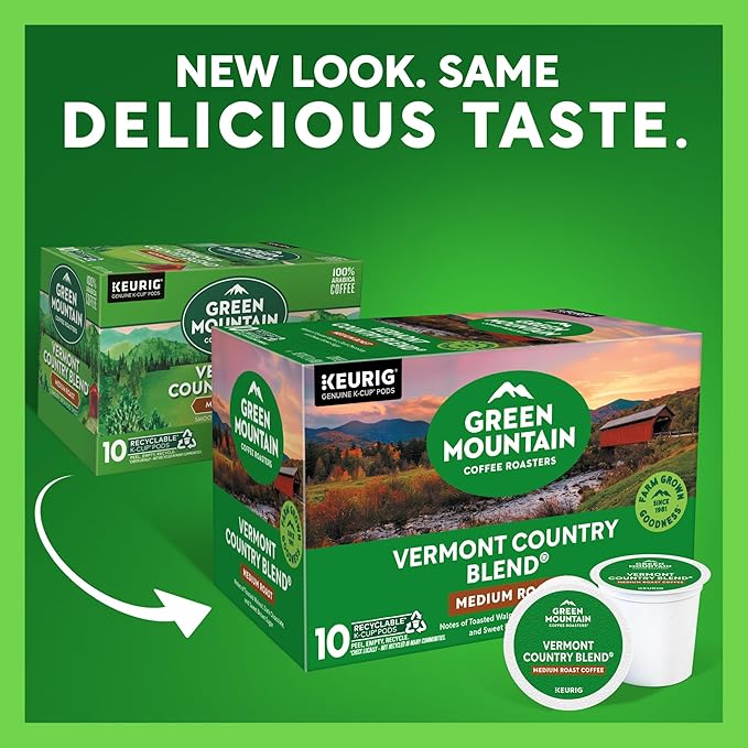Green Mountain Coffee Roasters Vermont Country Blend Keurig Single-Serve K-Cup Pods, Medium Roast Coffee, 60 Count (6 Packs of 10)