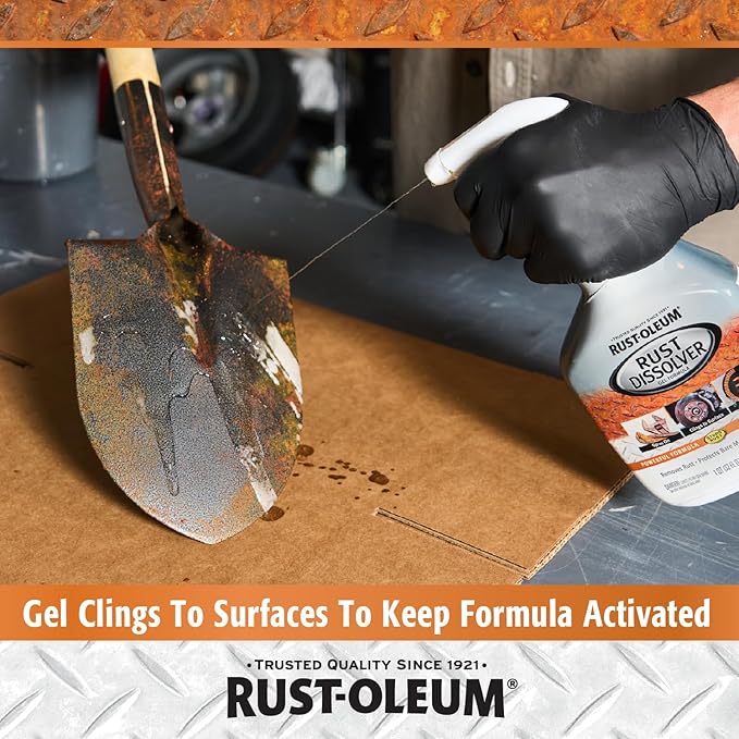 Rust-Oleum Rust Dissolver Trigger Spray Gel | Heavy-Duty Corrosion Remover for Metal Tools, Cars, Bikes, Grills, Bolts, Firearms & More | 32 oz | 6 Pack