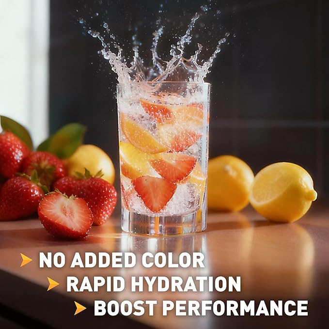 Body Fortress Electrolyte Powder Strawberry Lemonade - Rapid Hydration Drink Mix with 6 Essential Electrolytes & 3 B Vitamins - Sugar Free, Keto Friendly, No Color Added, Clear Hydration - 30 Servings