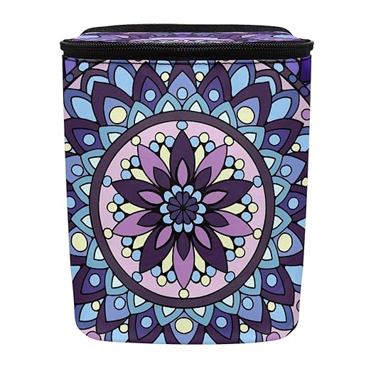 KEIAHUAN Mandala Pattern Hanging Car Trach Can for Back Seat Car Garbage Bag with Lid Easy to Clean Multipurpose Vehicle Garbage Bin for SUV Truck RV Camping