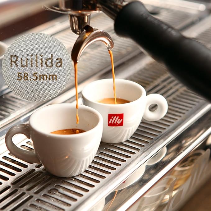 Espresso Puck Screen 58.5mm, Reusable 1.7mm Thickness 150μm 316 Stainless Steel Professional Barista Coffee Filter Mesh Plate for Espresso Portafilter Filter Basket ((58mm-58.5mm))