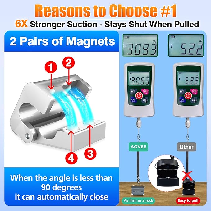 AGVEE 8 Pack Magnetic Cord Organizer Clips, 10mm Ultra-Thin Aluminum Cable Management Holder, 2 Pairs of Strong Magnets Keeper for Home Desk Office Gadgets Accessories, Residue-Free Tape, Silver