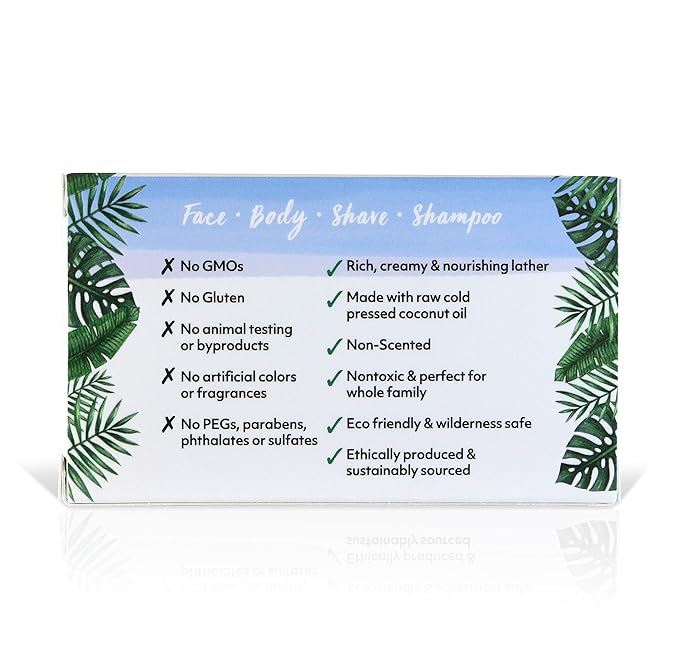 Coco Fiji Soap Bar for Face and Body Infused With Organic Coconut Oil, Fragrance Free, Essential Oil, Natural Soap for Moisturizing & Pore Purifying Skin, 7 oz,Pack of 12