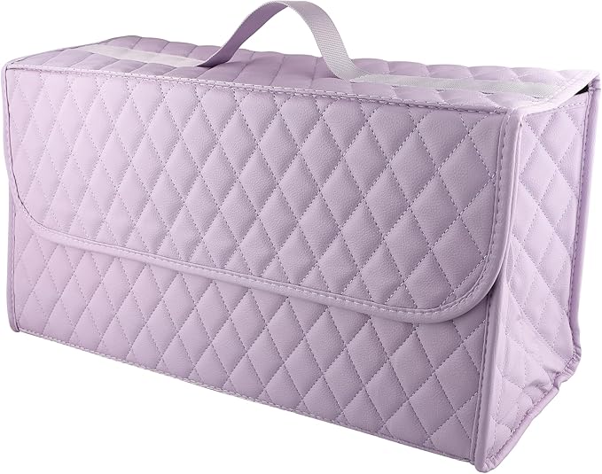 Trunk Organizer for Car,Foldable Car Organizer Back Seat,Tool Storage Organizer for Suv,Car Trunk Organizer and Storage for Sedan (Purple, 20 inch *9.5 inch)