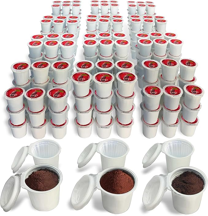 288 iFillCup Pods - Fresh Fill Your Favorite Coffee, Fits all K Cup Brewers, Save $Hundreds, DeepBrew Filter Holds 50% More Coffee for a Richer or Larger Brew, Elevate Your K Cup Experience (Red)