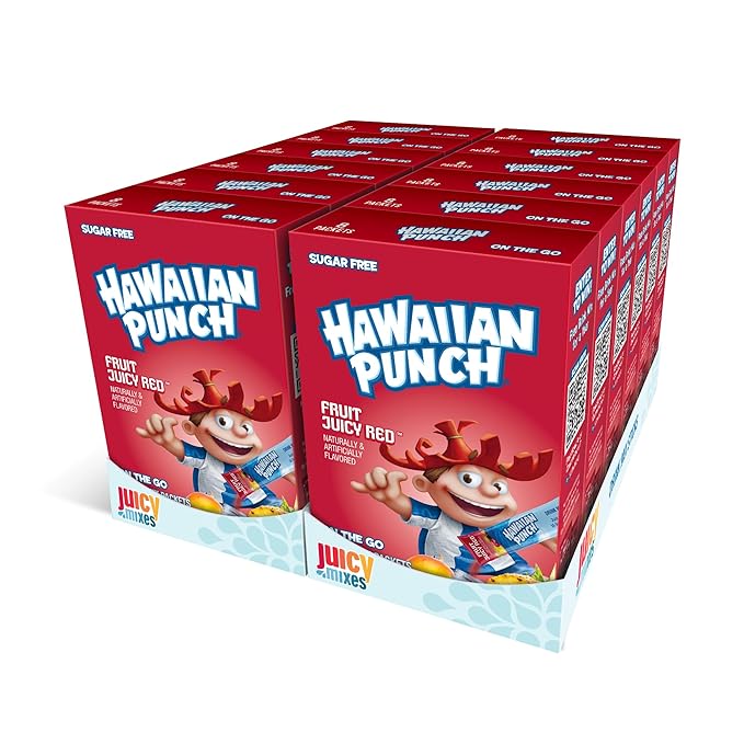 Hawaiian Punch Powder Drink Mix – Sugar Free & Delicious, Excellent source of Vitamin C (Fruit Juicy Red, 96 Sticks)