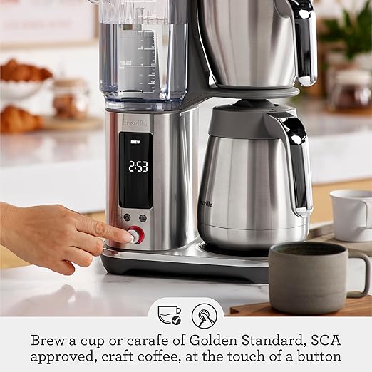 Breville Luxe Drip Coffee Machine BDC465BSS, Brushed Stainless Steel, Thermal Carafe