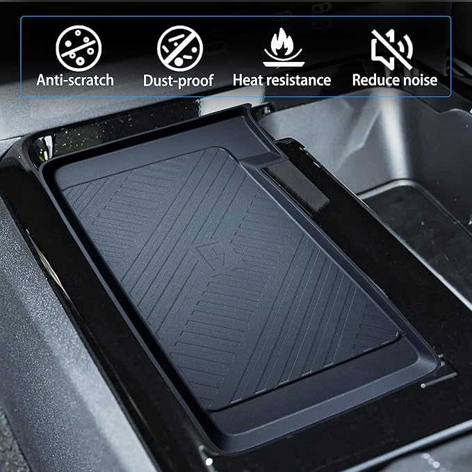 Wireless Charging Mat for 2025 2026 Toyota Camry Accessories Black Silicone Protective Pad Anti-Slip Center Console Phone Charger Pad Liners Anti-Scratch Heat Insulation Interior Decoration