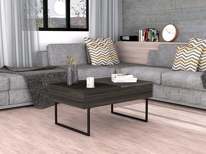 Sleek Coffee Station with Lift Top & Drawer - / Onyx Combo - Compact Home Office & Kitchen Storage