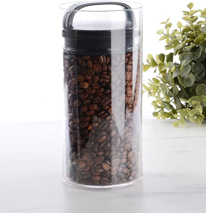 Prepara Evak Fresh Saver, Small-Tall Airless Canister with Black handle, 1.05 Quart, Clear (Pack of 12)