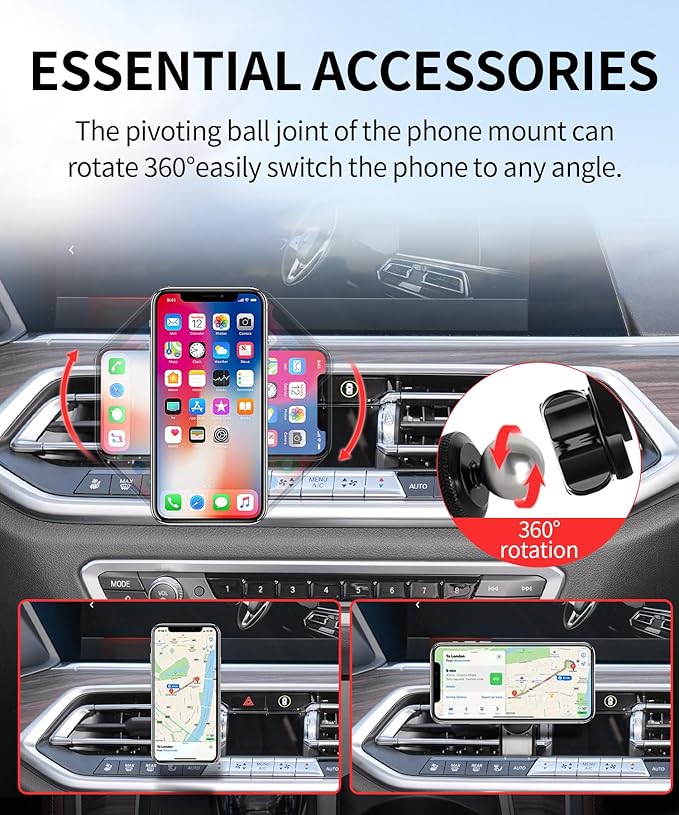 Car Phone Holder for BMW X5 2019-2023 / X6 2020-2023 / X7 2019-2022 Accessories, 360° Rotation Phone Mount Compatible with MagSafe, Cell Phone Holder Does Not Affect Air Vent