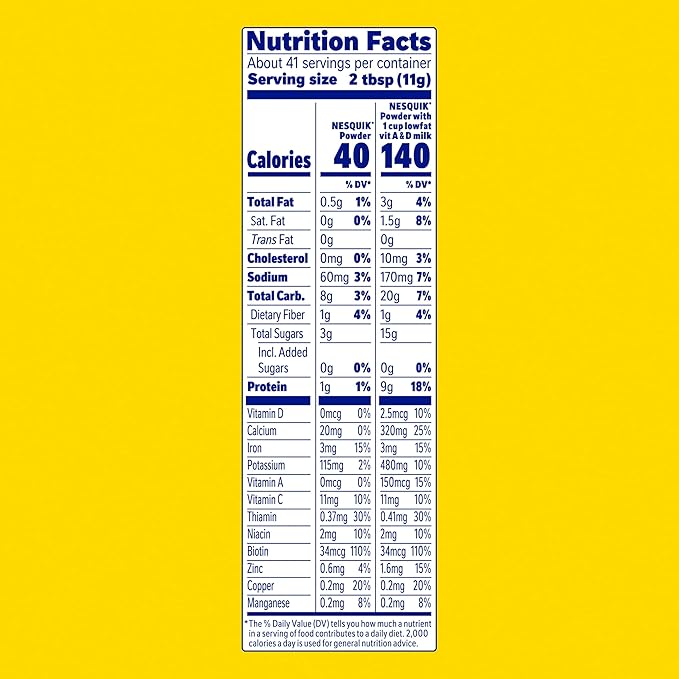 NESTLE NESQUIK No Sugar Added Chocolate Flavored Powder 16 oz. Canister (Pack of 2)